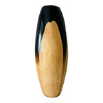 Tall Organic Wood Vase Scandinavian Modern Brown Tan 15" Thailand Dry Flowers