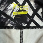 OLD NAVY Active Leggings M Black White Go Dry Sport Compression Pants Pockets VG