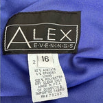 Alex Evenings Blue Glim Sleeveless Maxi Dress & Long Sleeve Blazer Suit Size 16