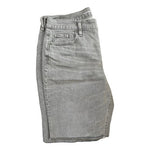 Old Navy Women's Ash Gray Boyfriend Shorts 8 Mid Rise Raw Edge Cotton Denim VG
