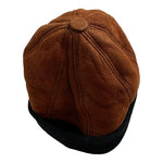 Women’s Genuine Leather Fur Beanie Winter Hat Brown Black Excellent One Size