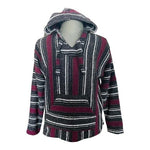 Mexican Baja Rainbow Rug Hoodie L Unisex Hippy Poncho Surf Sweater NWOT