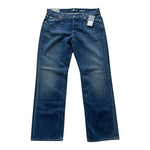 7 FOR ALL MANKIND Blue Denim Cotton Relaxed Fit Straight Leg Men Jeans 36x34 NWT