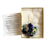 Jekari Designs Silver Tone Multicolor Crystal Floral Brooch Pin 2"x1.25" NIB