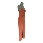 Urban Outfitters Womens Jumpsuit S Burnt Orange Corduroy Sleeveless Button Front