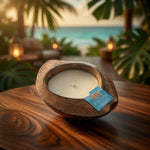 TIKI Brand Paradise Backyard Large Coconut Shell Candle 3.3oz Indonesia NEW