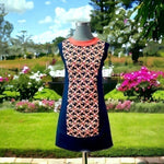 THE WEBSTER MIAMI Navy Blue Floral Cotton Sheath Dress Sleeveless Size 2 NWT