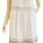 Rip Curl Vista Maxi Dress M White Grey Metallic Layered Cotton Spaghetti NWT