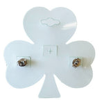 St Patrick's Day Shamrock Earrings Handmade Stud Green Irish Clover New