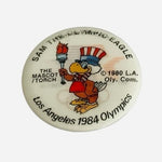 Vintage 1984 Los Angeles Olympics Sam Eagle Flicker Pin 2.25" Pinback Button VG