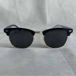 Polarized Half Frame Horn Rimmed Sunglasses Black Unisex Deep Eddy Vodka New