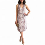 GRAHAM & SPENCER Womens Velvet Dress S Lilac Double Layer Midi Adjustable Straps