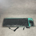 Logitech MK120 Wired Keyboard Mouse Combo QWERTY Gaming Set Black New