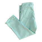 Buffalo David Bitton Women's Mint Green Cropped Jeans Sz 29 Rolled Hem Cotton VG