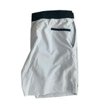 Fabletics The Franchise Men Athletic Shorts XXL Light Grey Black Swim Trunks NWT