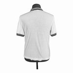 Tail Men's White Black Grey Stripe Polo Shirt L Cotton Polyester Blend Excellent