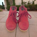 SELECTED Portugal Unisex Suede Leather Lace-Up Ankle Boots Red Size 40