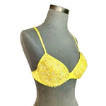 LA PERLA Women's Yellow Crystal Beaded Bra Size IT 44 US M Barely Worn Italy