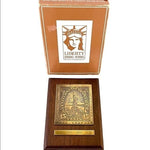 Vintage AVON Liberty 1886-1986 Centennial Wood Plaque Brass Stamp Commemorative