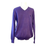Denim Culture Lila Men's Purple V-Neck Cotton Sweater M 70% Cotton NWT
