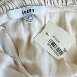Ro&De Women's Ivory Cream Tie High Collar Ruffle Sheer Blouse S Long Sleeve NWT
