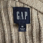 Gap Women's Tan Merino Wool V-Neck Cardigan M Button Front Ribbed Pockets EXC