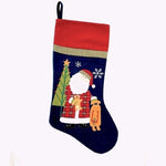 Holiday Home Santa Hooked Christmas Stocking 18"x10" Handmade NWOT Festive