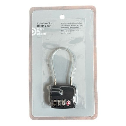2-Pack TSA-Approved Cable Lock Black 3-Digit Combination Luggage Security NIB