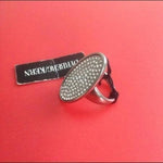 Dyrberg Kern Oversized Crystal Oval Cocktail Ring Sz 7 Norway EU Retail $180 NWT