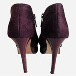 PRIMADONNA Burgundy Faux Suede Leather High Heel Ankle Booties Women’s Size 36