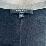 NINE WEST Women's Sheath Midi Dress XS Black Silver Long Sleeve Office Style VG