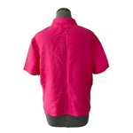 Kathy Ireland Women's Magenta Pink Silk Blouse XL Short Sleeve Button Front VG