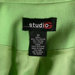 Studio G Lime Green Pencil Skirt Suit Blazer Set Tie Pockets Size 10 NWT
