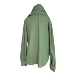 Human Women's Olive Green Hooded Windbreaker Parka L Half Zip Polyester VG