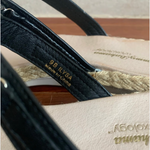Women's Shoes TOMMY BAHAMA Relaxology Crystals Accent Black Leather Flip Flops