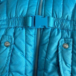 Rothschild Girls Blue Silver Dot Hooded Puffer Jacket Size 5-6 Zip Front Coat