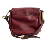 Fossil Rumi Burgundy Leather Crossbody Shoulder Bag Gold Hardware Very Good