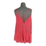 Anthropologie Ranna Gill Art Deco Strappy Beaded Cami Size S Pink Viscose VG