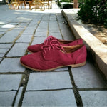 Xhilaration Purple Red Suede Oxford Shoes Women’s Size 10 Lace-Up Flats