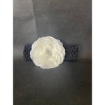 Bridal Ivory Lace Flower Hair Band Chiffon Rose Rhinestone French Netting NWOT