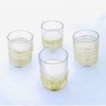 Set of 4 Glass Tea Light Candle Holders with Tea Lights 2.5” Tall NWOT Clear