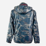 STRUCTURE Jax Cargo Jacket M Camo Hooded Athletic Zip Front Windbreaker Blue EXC