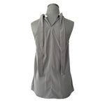 Vero Moda Women's Gray Halter Beaded Neck Top S Crystal Sleeveless Blouse Bow