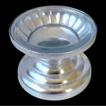 Silver Tone Glass Display Stand Planter Cake Statue Base 8" Decor VG