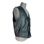 Scully Men's Black Genuine Leather Vest 48 5-Button Western Satin Lined VG