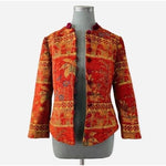 KAMARA by Maroti Ildiko Multicolor Quilted Jacquard Elephant Print Blazer S