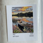 Paint by Number Adults Autumn Fall Boat Lake Scene Canvas 30" x 40" MT10241 New