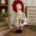 Blank Craft Doll Raggedy Ann Style Red Yarn Hair 10" DIY Decorate Yourself  Unfi