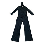 S&S Women Black Hoodie Sweatsuit Two Piece Tracksuit Set Cotton S/M NWOT