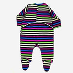 All Navy Pink Striped Cotton Baby Girl Footie Romper Size 6-9 Months NWOT